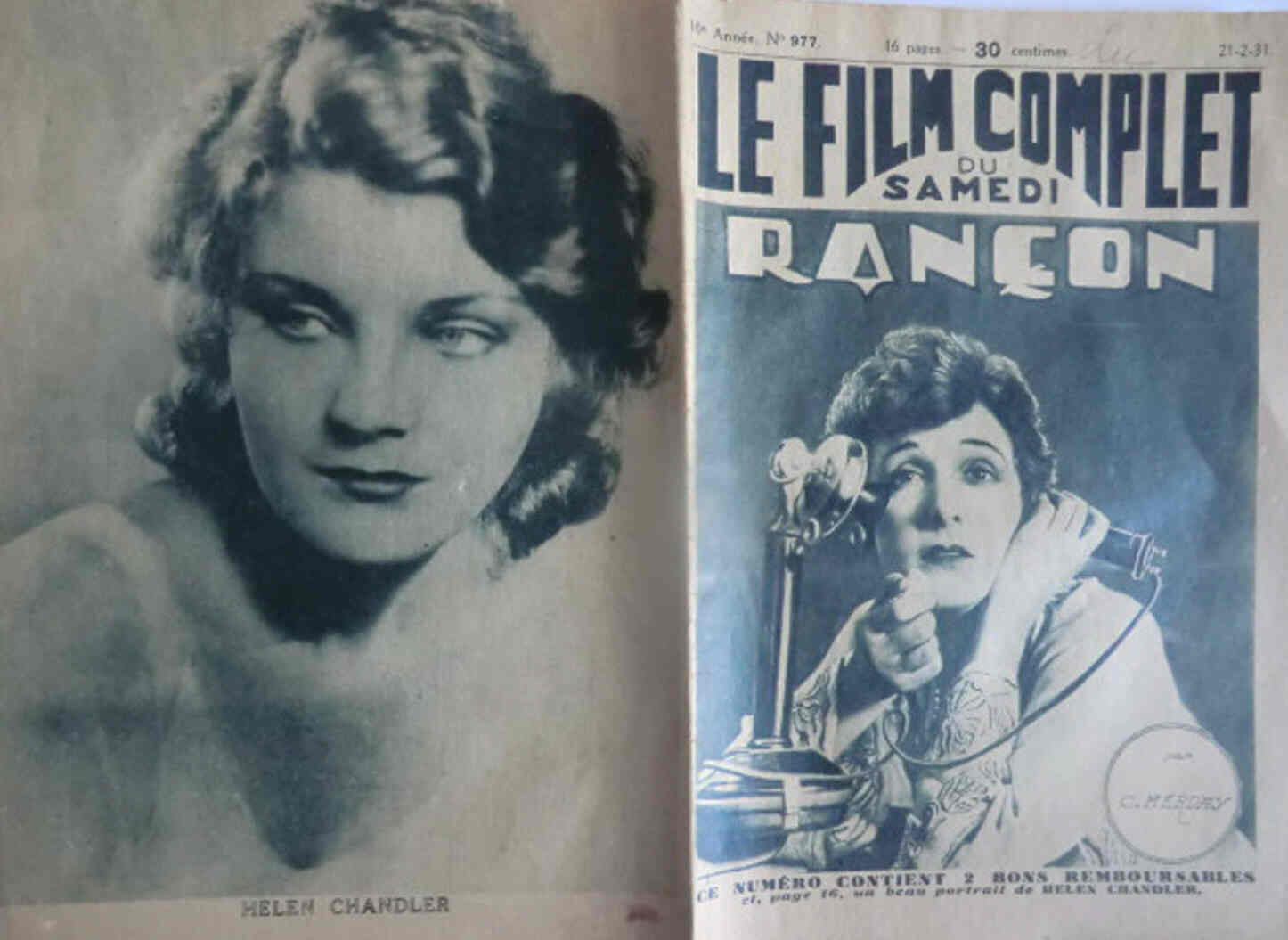 FILM COMPLET | LE magazine cover Issue 977 21 February 1931