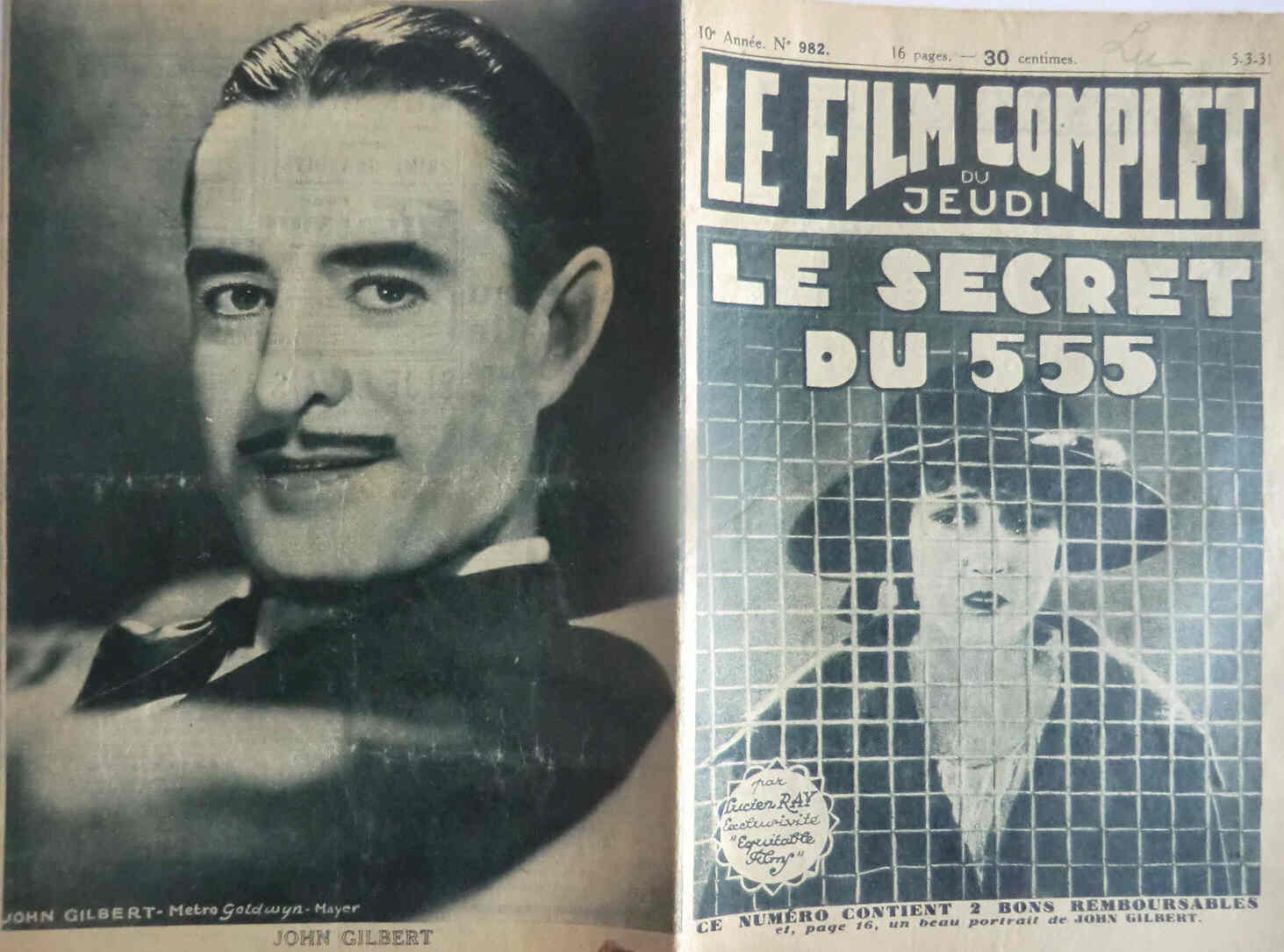 FILM COMPLET | LE magazine cover Issue 982 5 March 1931