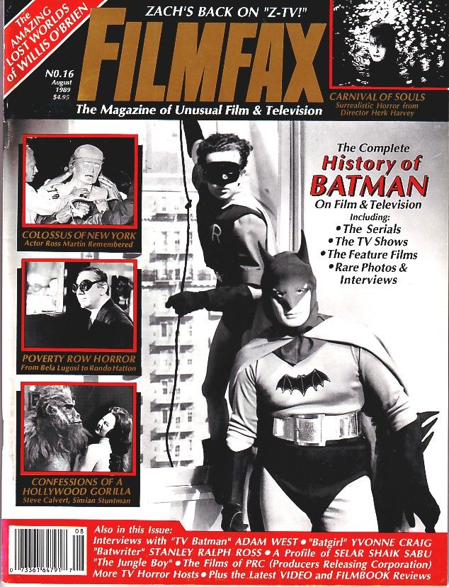 FILMFAX magazine side cover Issue 16 August 1989