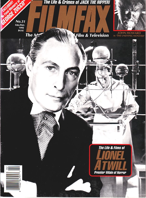 FILMFAX magazine side cover Issue 31 February/March 1992