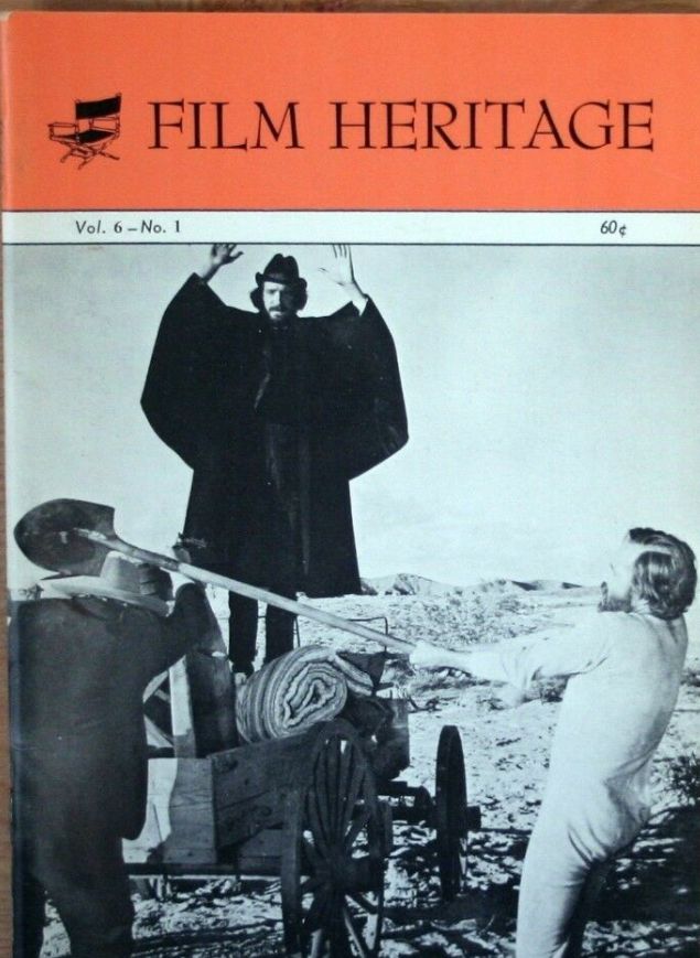 FILM HERITAGE magazine side cover Issue 21  Vol 6 No  1  September 1970