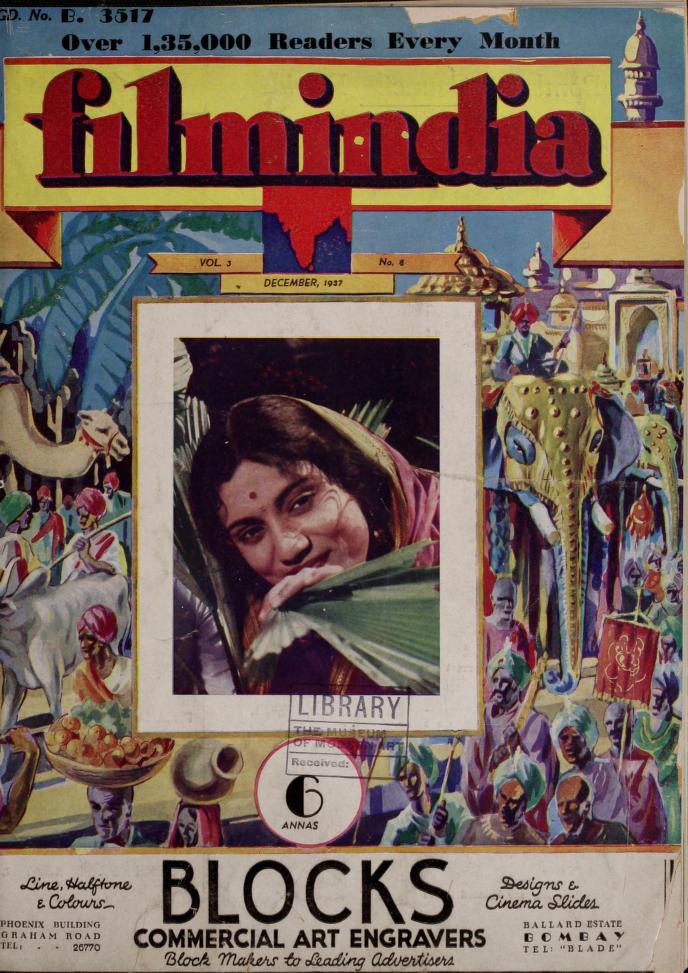 FILMINDIA magazine side cover December 1937