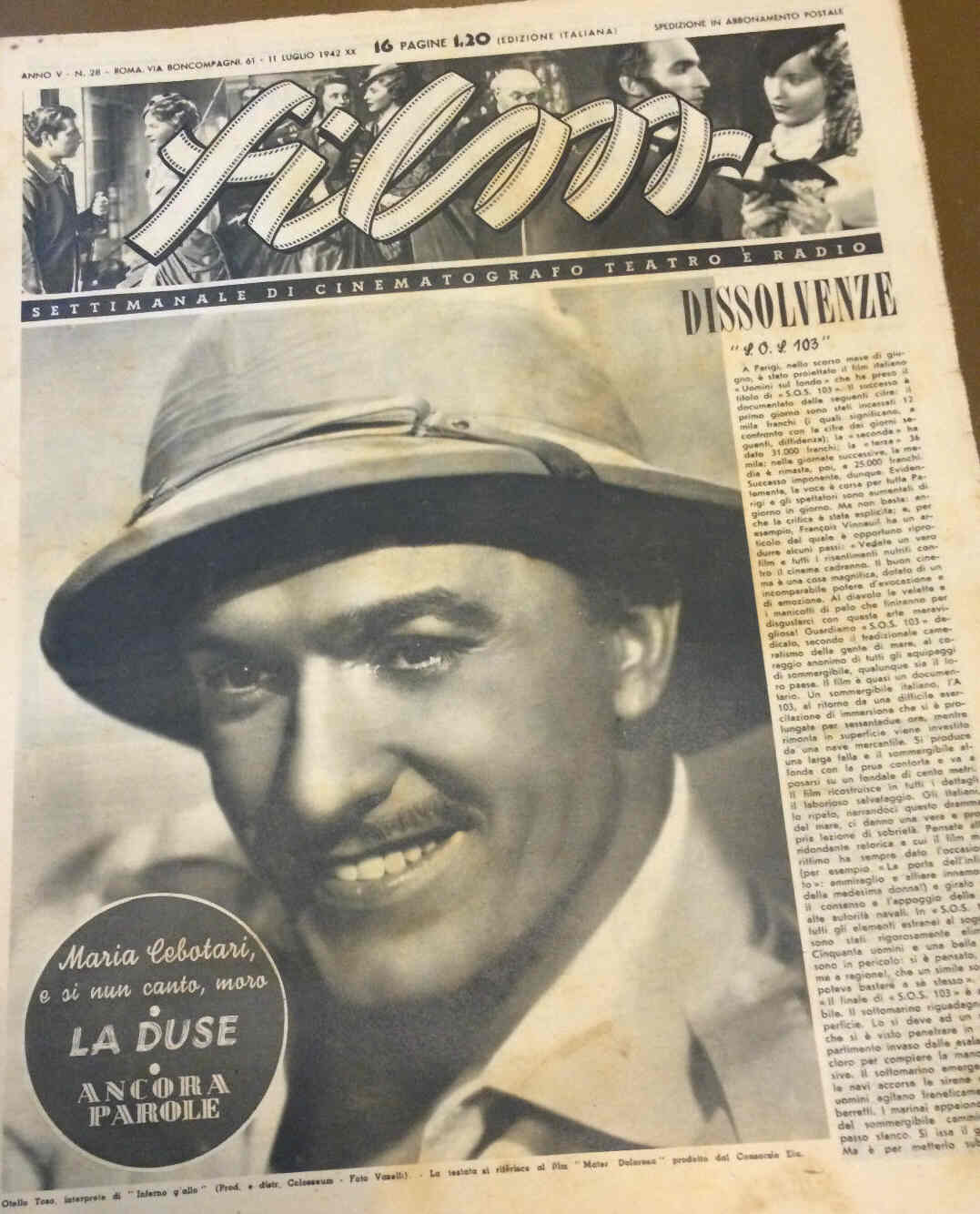 FILM (1938-50) magazine cover Issue 28 11 July 1942