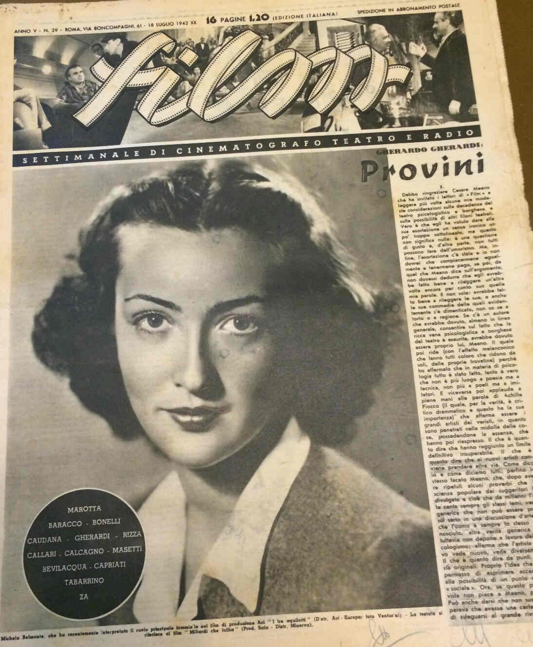 FILM (1938-50) magazine cover Issue 29 18 July 1942