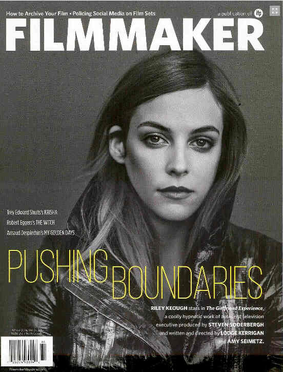 FILMMAKER magazine side cover Winter 2015