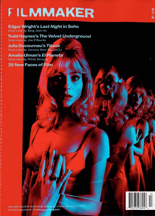 FILMMAKER magazine side cover Issue 116  Vol 30 No  1 Fall 2021