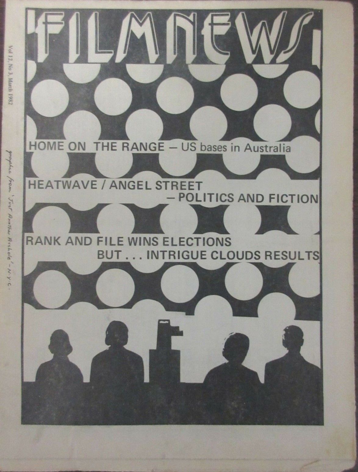FILMNEWS magazine side cover  Vol 12 No  3  March 1982