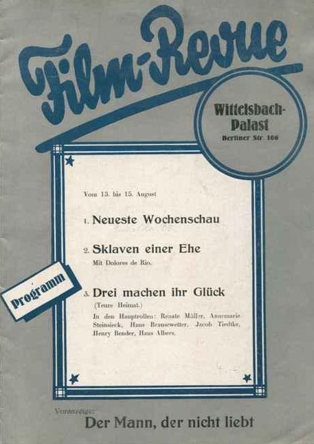 FILM REVUE PROGRAMM magazine side cover Issue 27?  1929? 