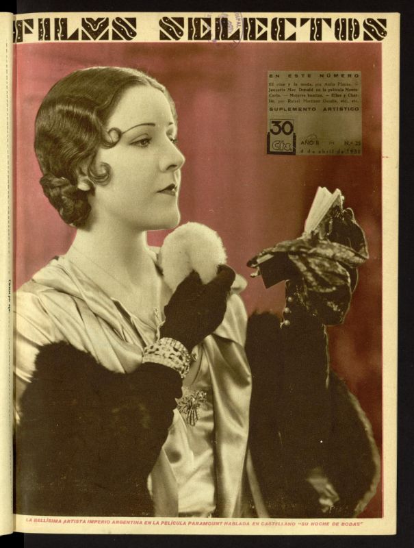 FILMS SELECTOS magazine side cover Issue 25 4 April 1931