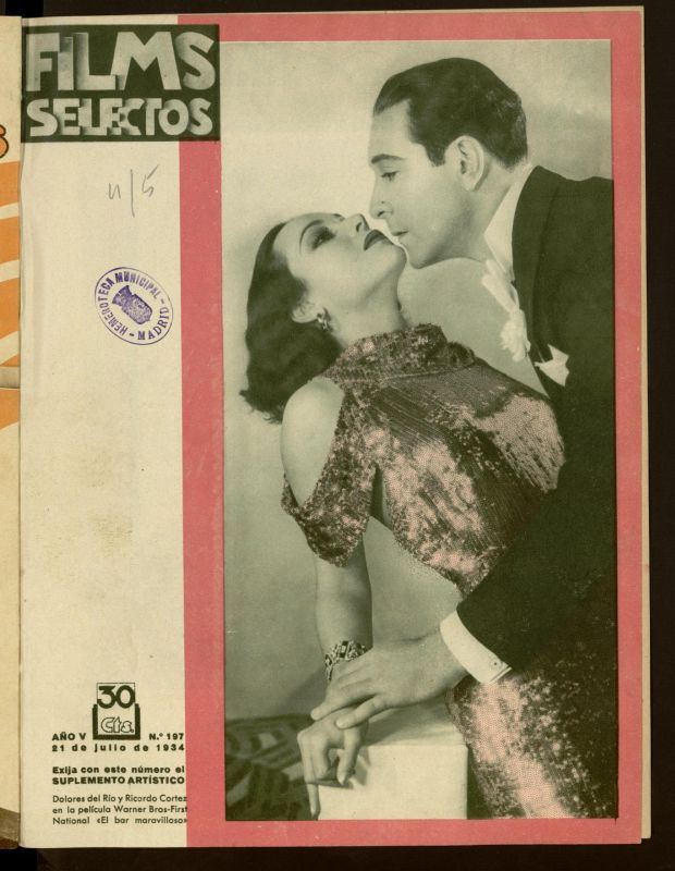 FILMS SELECTOS magazine side cover Issue 197 21 July 1934