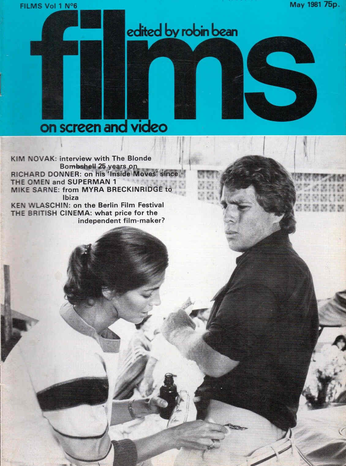 FILMS ON SCREEN AND VIDEO magazine cover  Vol 1 # 6 May 1981