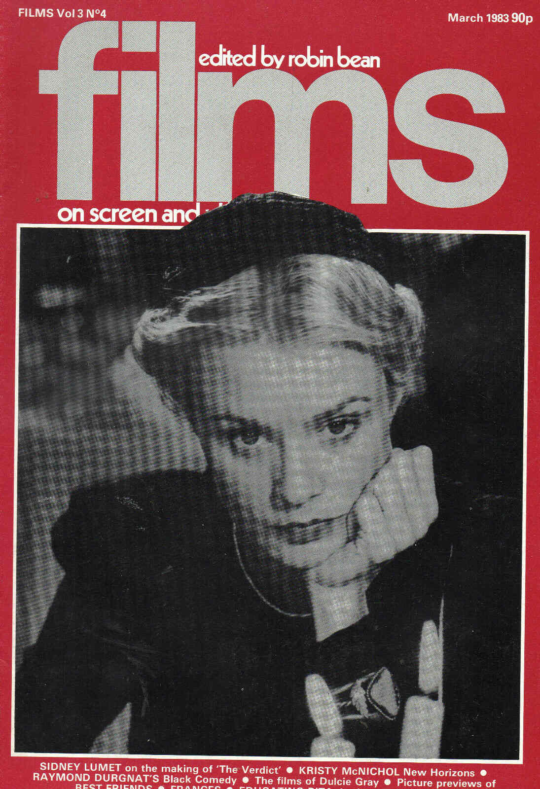 FILMS ON SCREEN AND VIDEO magazine cover Vol 3 # 4 - March 1983
