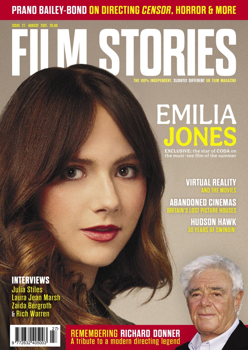 FILM STORIES (UK) magazine side cover Issue 27  August 2021