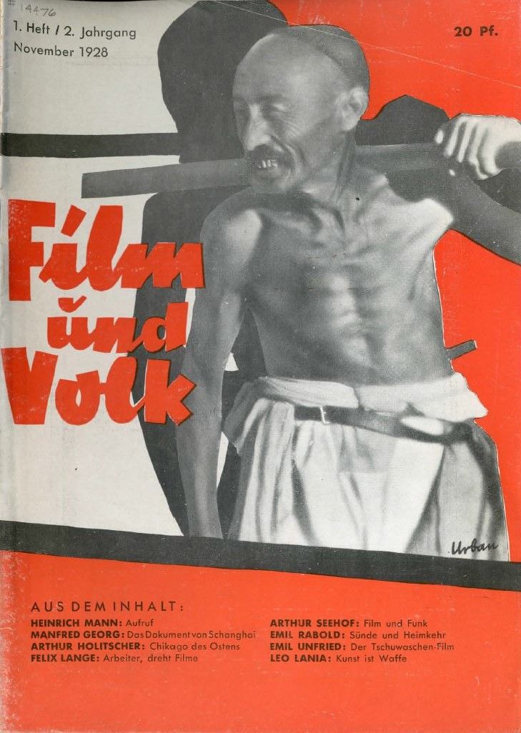 FILM UND VOLK magazine side cover  Vol 2 No 1 November 1928
