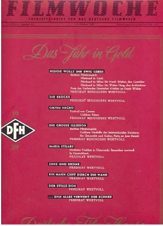 FILMWOCHE magazine side cover Issue 40?  1959
