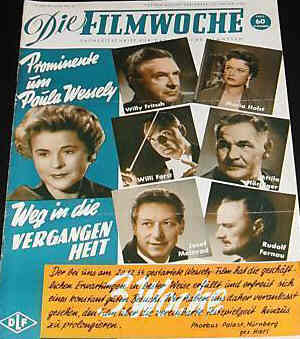 FILMWOCHE magazine side cover Issue 4  1955