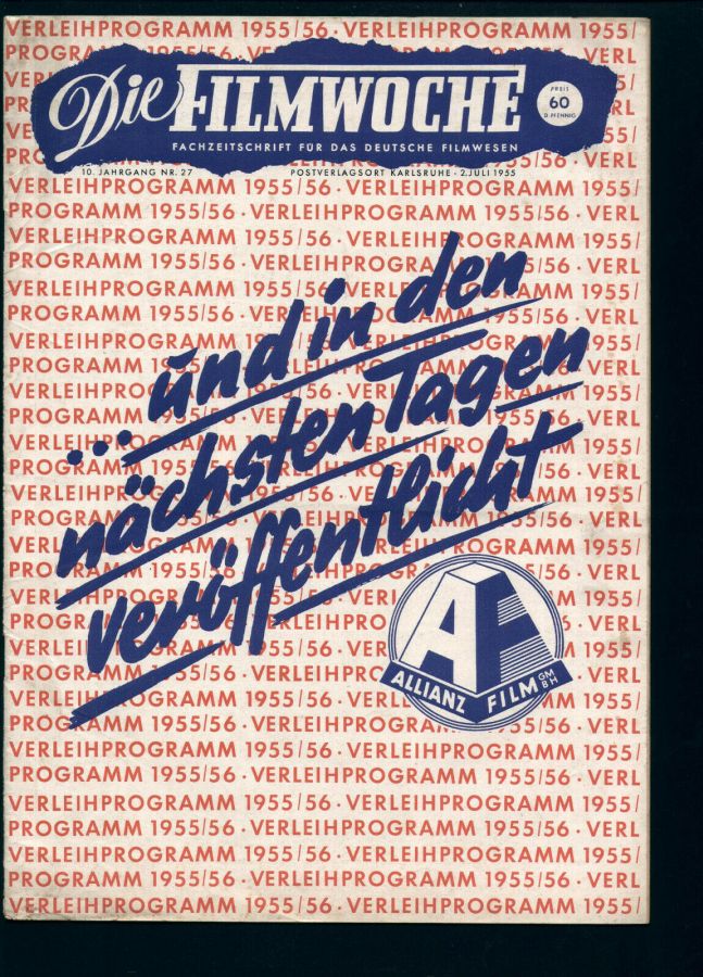 FILMWOCHE magazine side cover Issue 27  1955