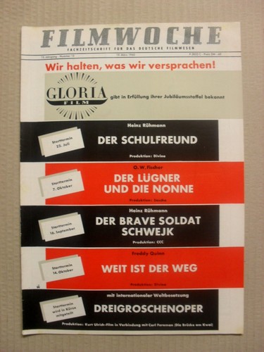 FILMWOCHE magazine side cover Issue 12  1960
