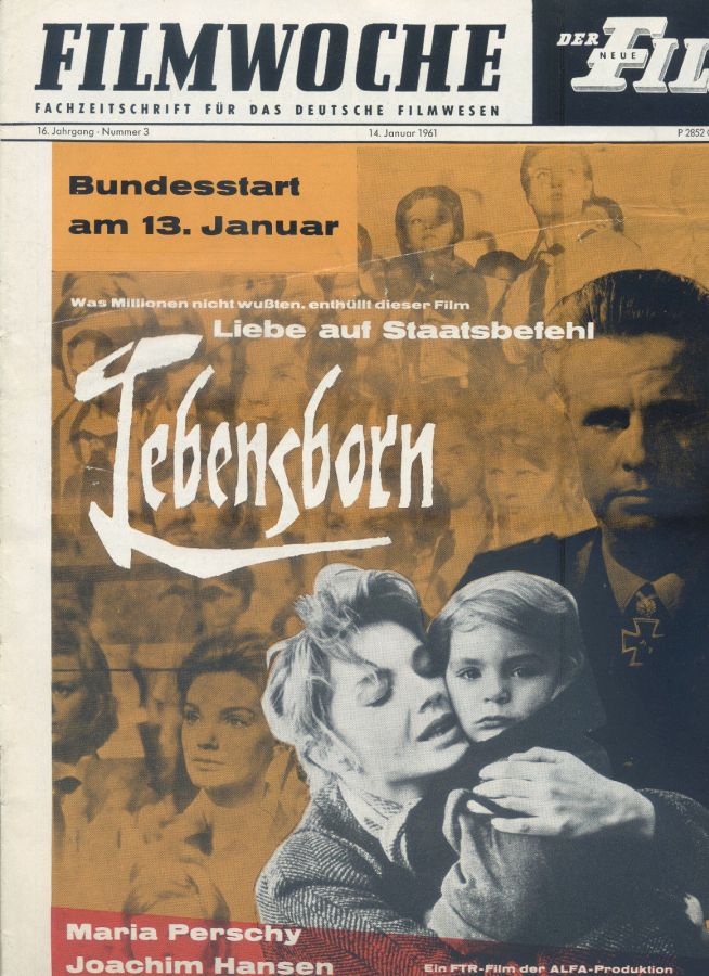 FILMWOCHE magazine side cover Issue 3 14 January 1961