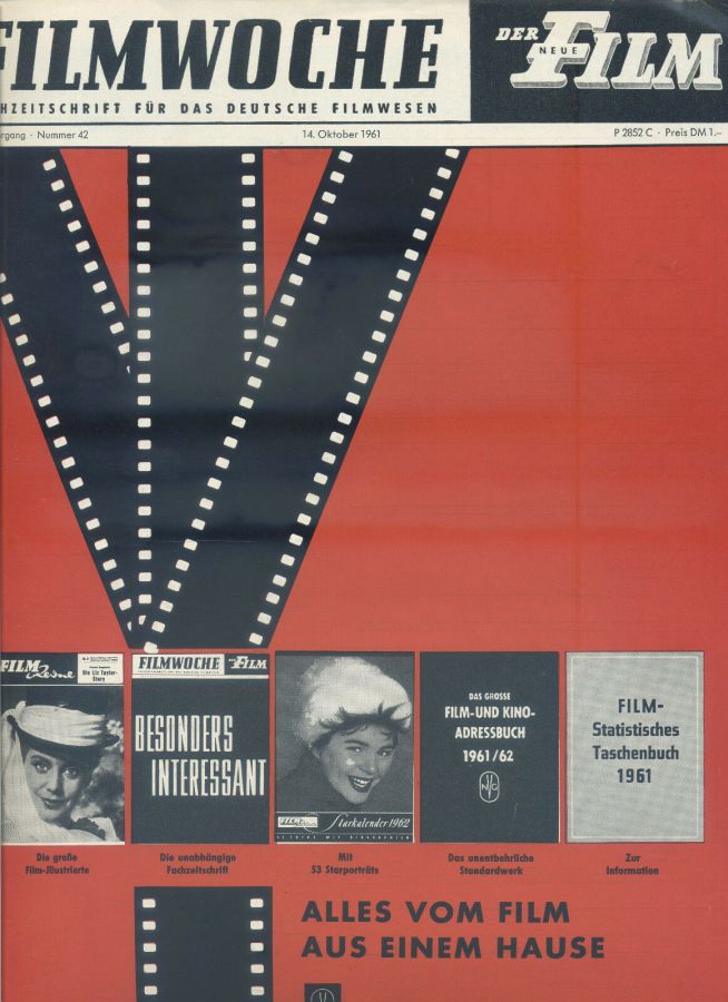 FILMWOCHE magazine side cover Issue 42 14 October 1961