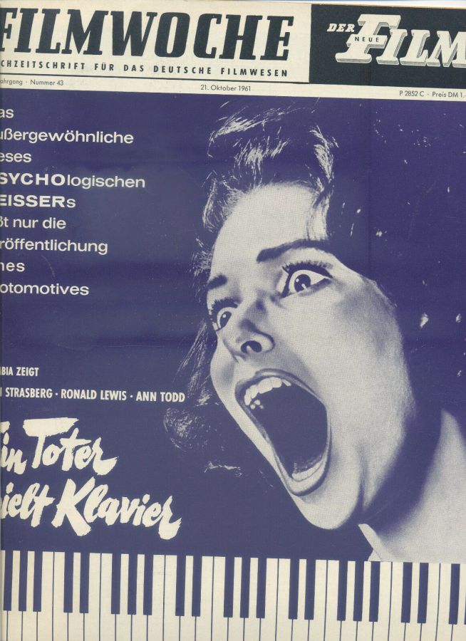 FILMWOCHE magazine side cover Issue 43 21 October 1961