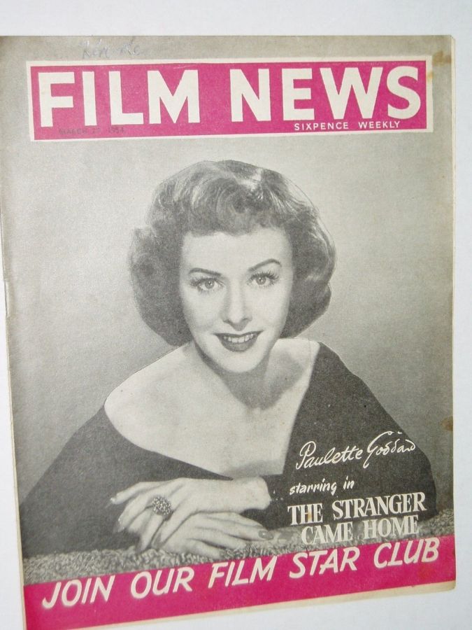 WEEKLY FILM NEWS/FILM NEWS magazine cover 27 March 1954