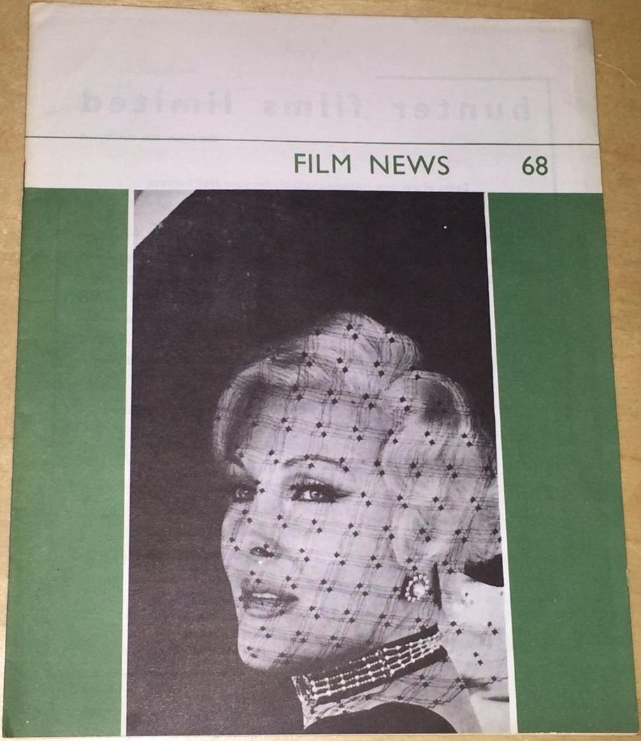 FILM NEWS BFOFS magazine cover Issue 68 Spring 1968