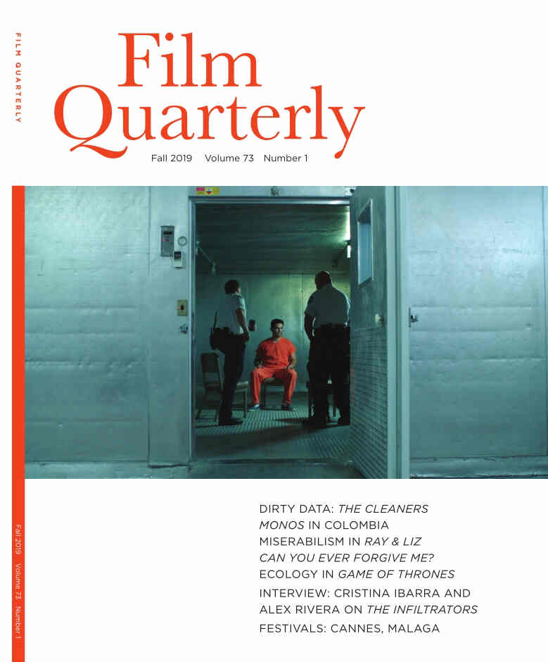FILM QUARTERLY magazine side cover  Vol 73 No 1 Fall 2019