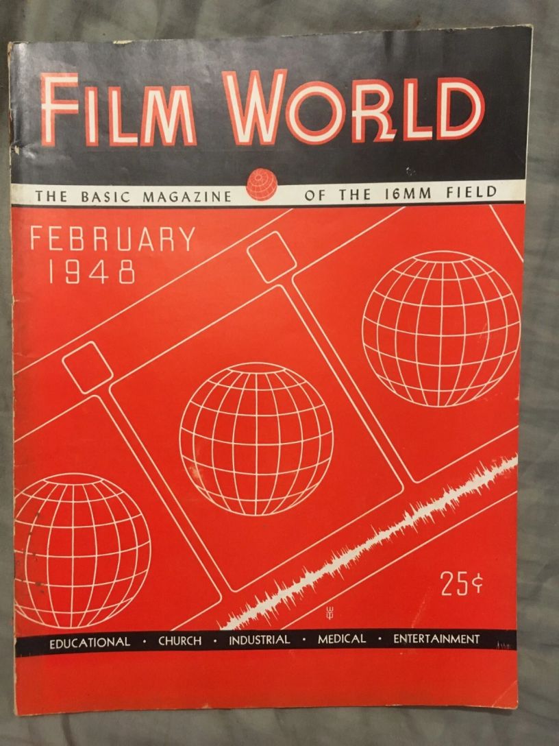 FILM WORLD AND AV WORLD NEWS magazine cover  February 1948