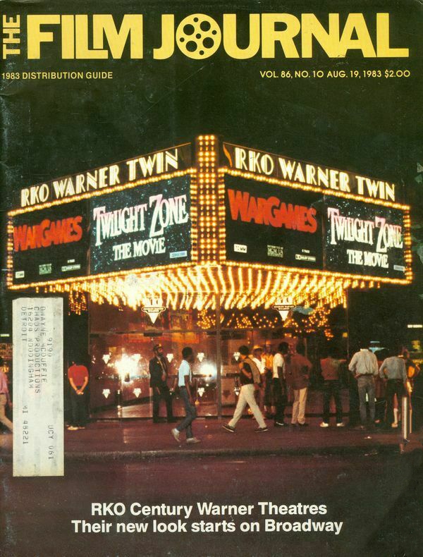 FILM JOURNAL INTERNATIONAL magazine side cover 19 August 1983