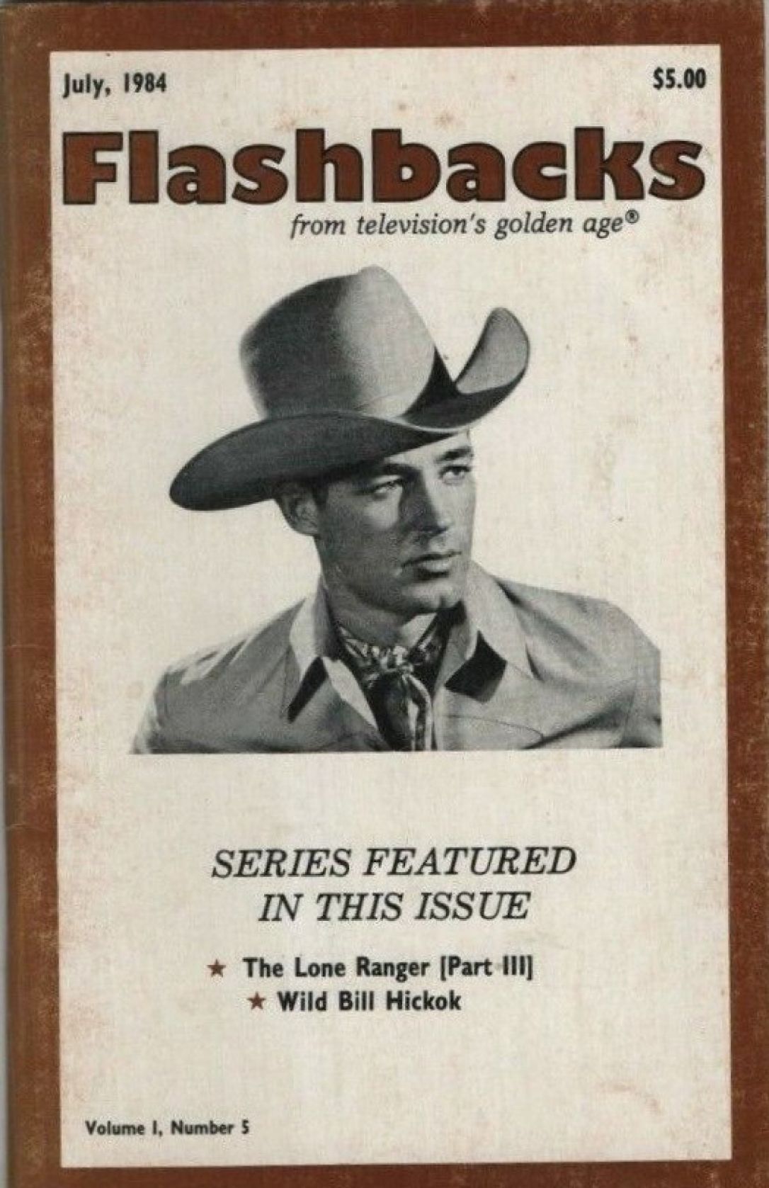 FLASHBACKS magazine cover  Vol 1 No  5  July 1984