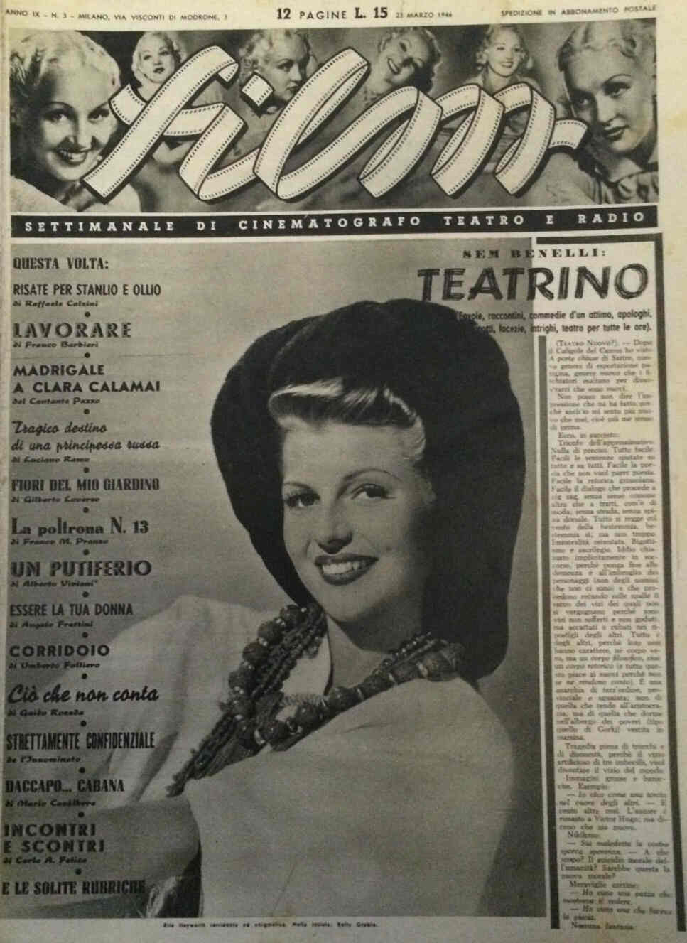 FILM (1938-50) magazine cover Issue 3 23 March 1946