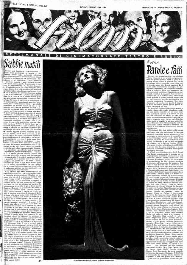 FILM (1938-50) magazine cover Issue 2 5 February 1938