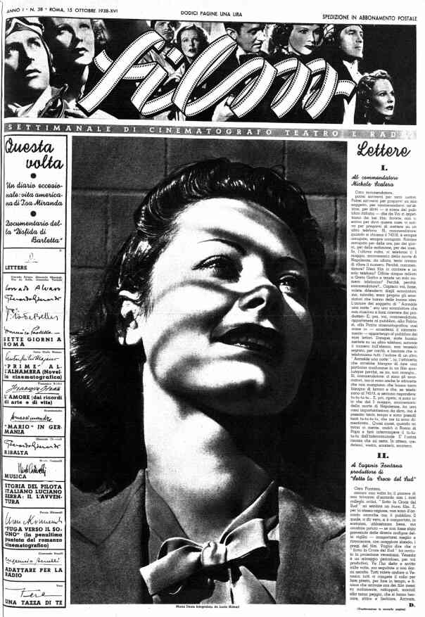 FILM (1938-50) magazine cover Issue 38 15 October 1938