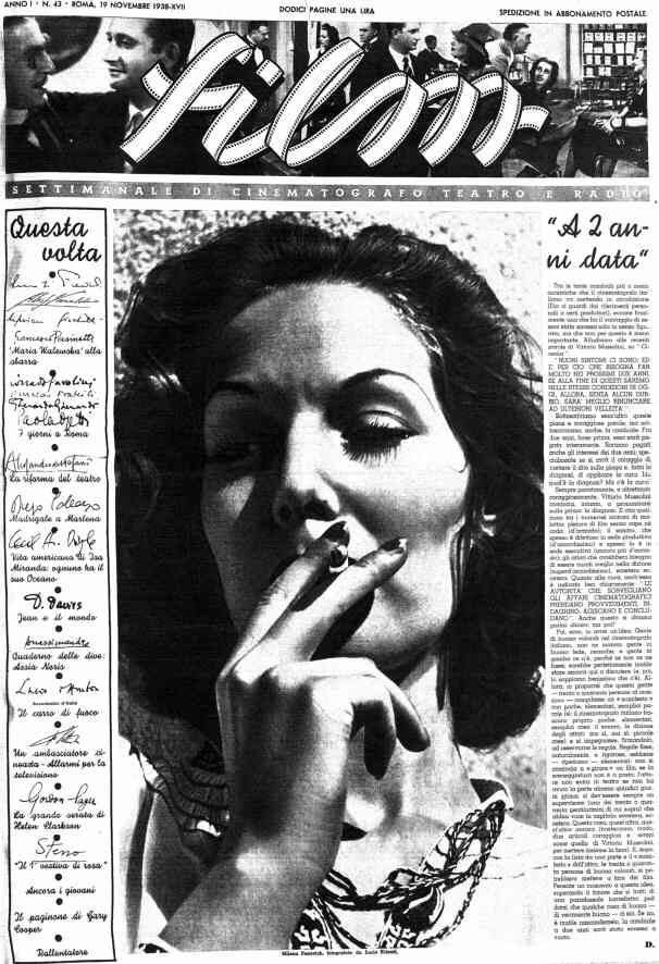 FILM (1938-50) magazine cover Issue 43 19 November 1938