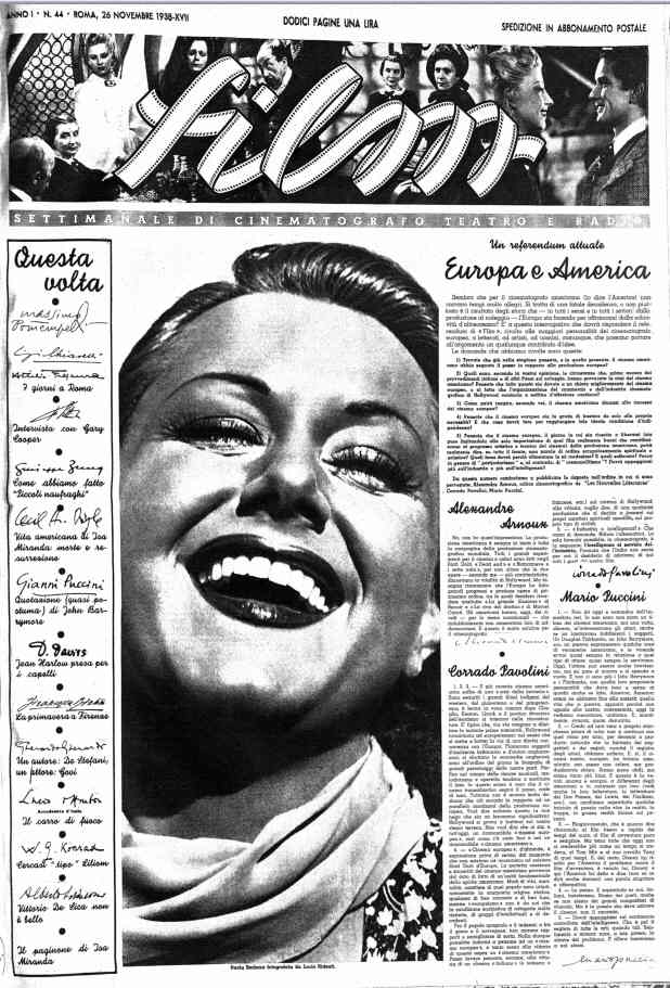FILM (1938-50) magazine cover Issue 44 26 November 1938