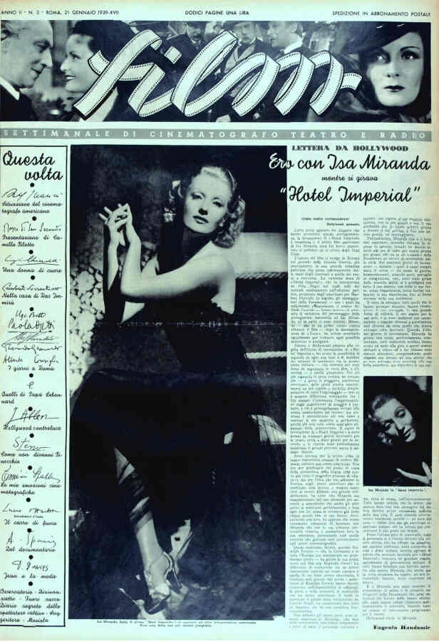 FILM (1938-50) magazine cover Issue 3 21 January 1939