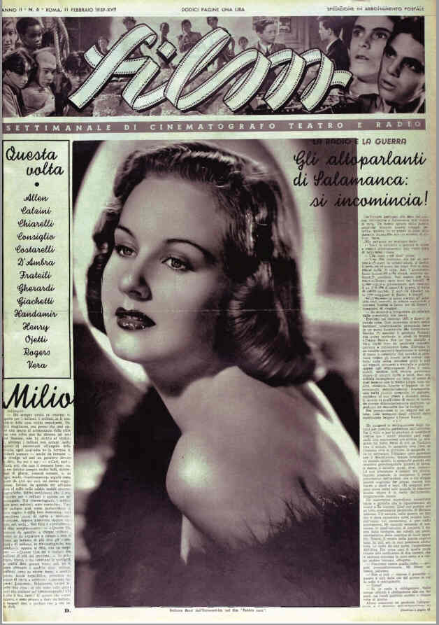 FILM (1938-50) magazine cover Issue 6 11 February 1939
