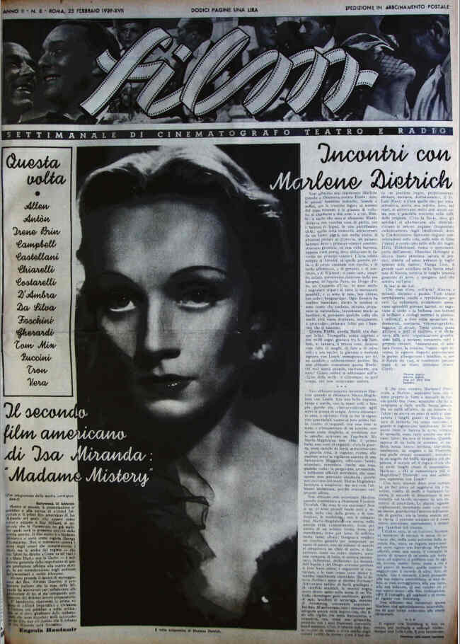 FILM (1938-50) magazine cover Issue 8 25 February 1939