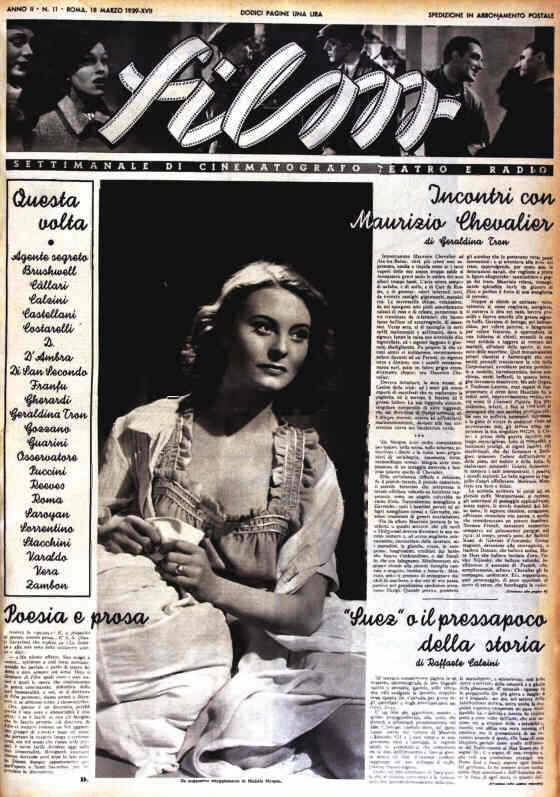 FILM (1938-50) magazine cover Issue 11 18 March 1939