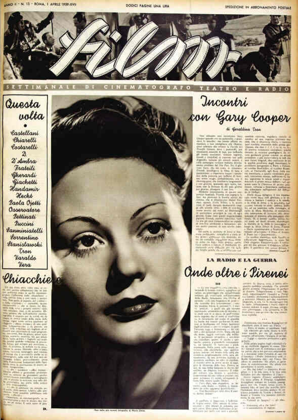 FILM (1938-50) magazine cover Issue 13 1 April 1939