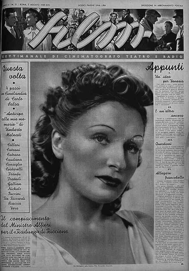 FILM (1938-50) magazine cover Issue 31 5 August 1939