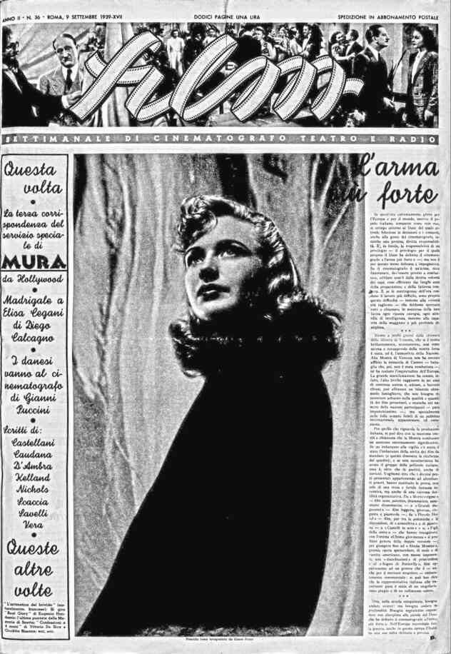 FILM (1938-50) magazine cover Issue 36 9 September 1939