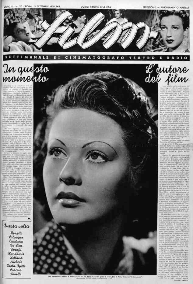 FILM (1938-50) magazine cover Issue 37 16 September 1939