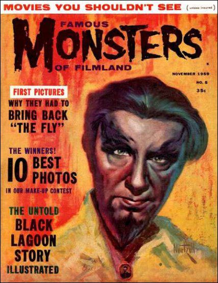 FAMOUS MONSTERS OF FILMLAND magazine cover Issue 5  1959