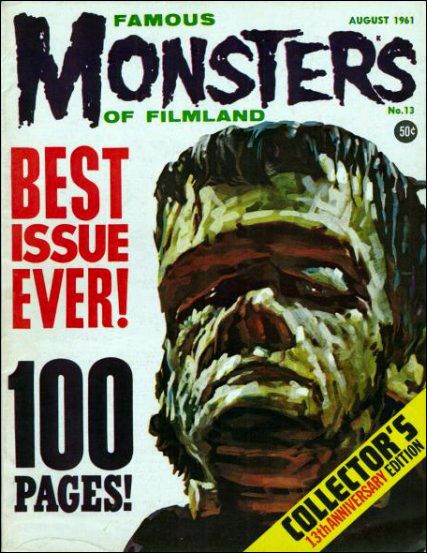 FAMOUS MONSTERS OF FILMLAND magazine cover Issue 13 August 1961