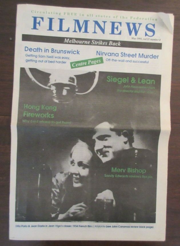 FILMNEWS magazine side cover  May 1991