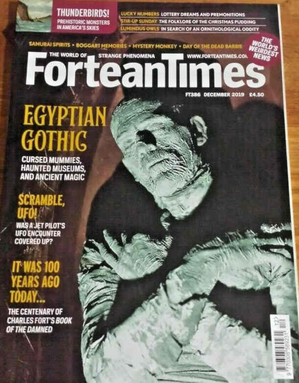 FORTEAN TIMES magazine side cover Issue 386  December 2019