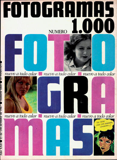 FOTOGRAMAS magazine cover Issue 1000 15 December 1967