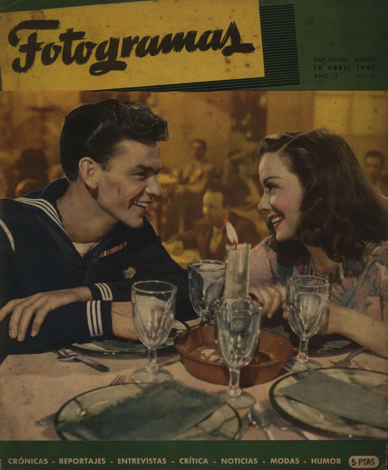 FOTOGRAMAS magazine cover Issue 11 15 April 1947